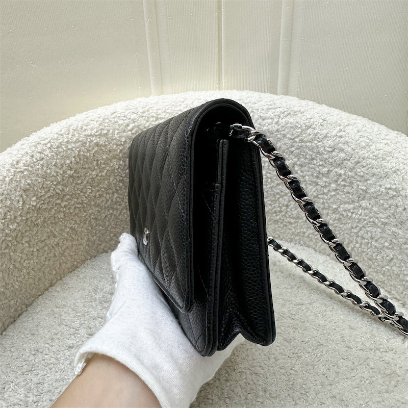Chanel Classic Wallet on Chain WOC in Black Caviar and SHW (Model: AP0250) Crossbody