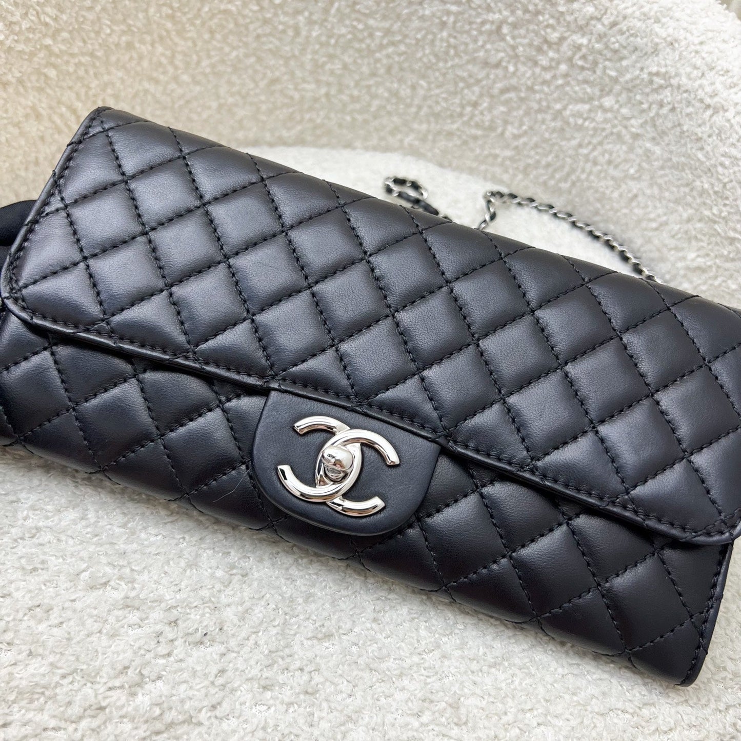 Chanel Seasonal Clutch with Chain in Black Lambskin and SHW