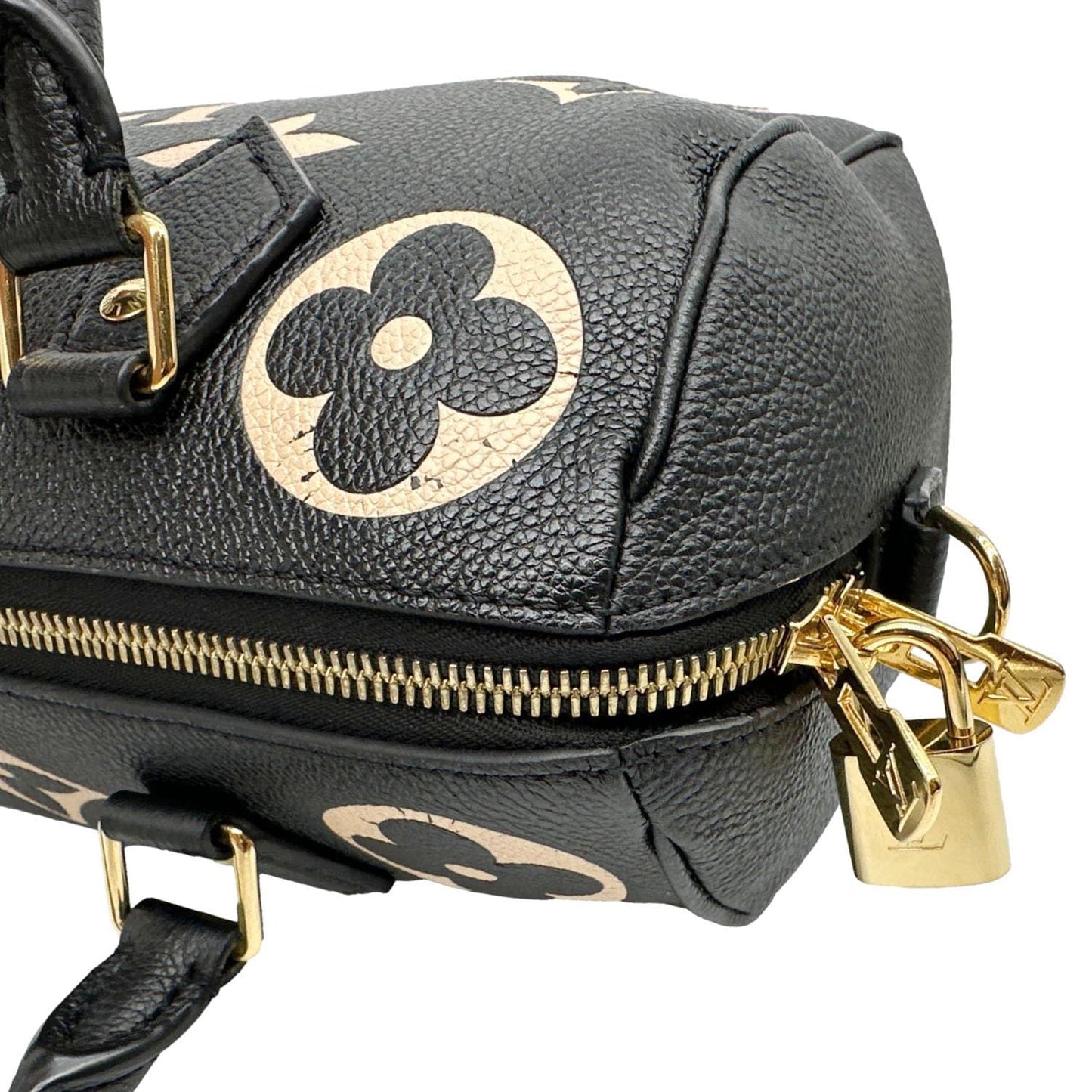 LOUIS VUITTON Speedy Bandouliere 25 Monogram Empreinte Leather Shoulder Bag Bicolor