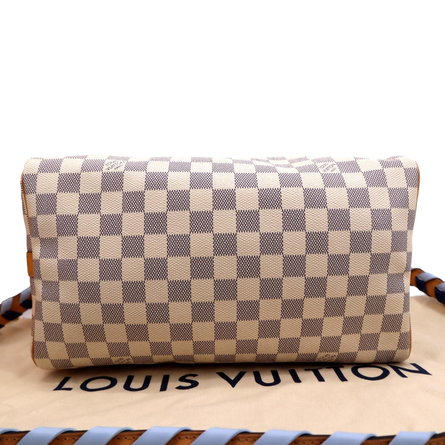 LOUIS VUITTON Braided  30 Damier Azur Satchel Bag White