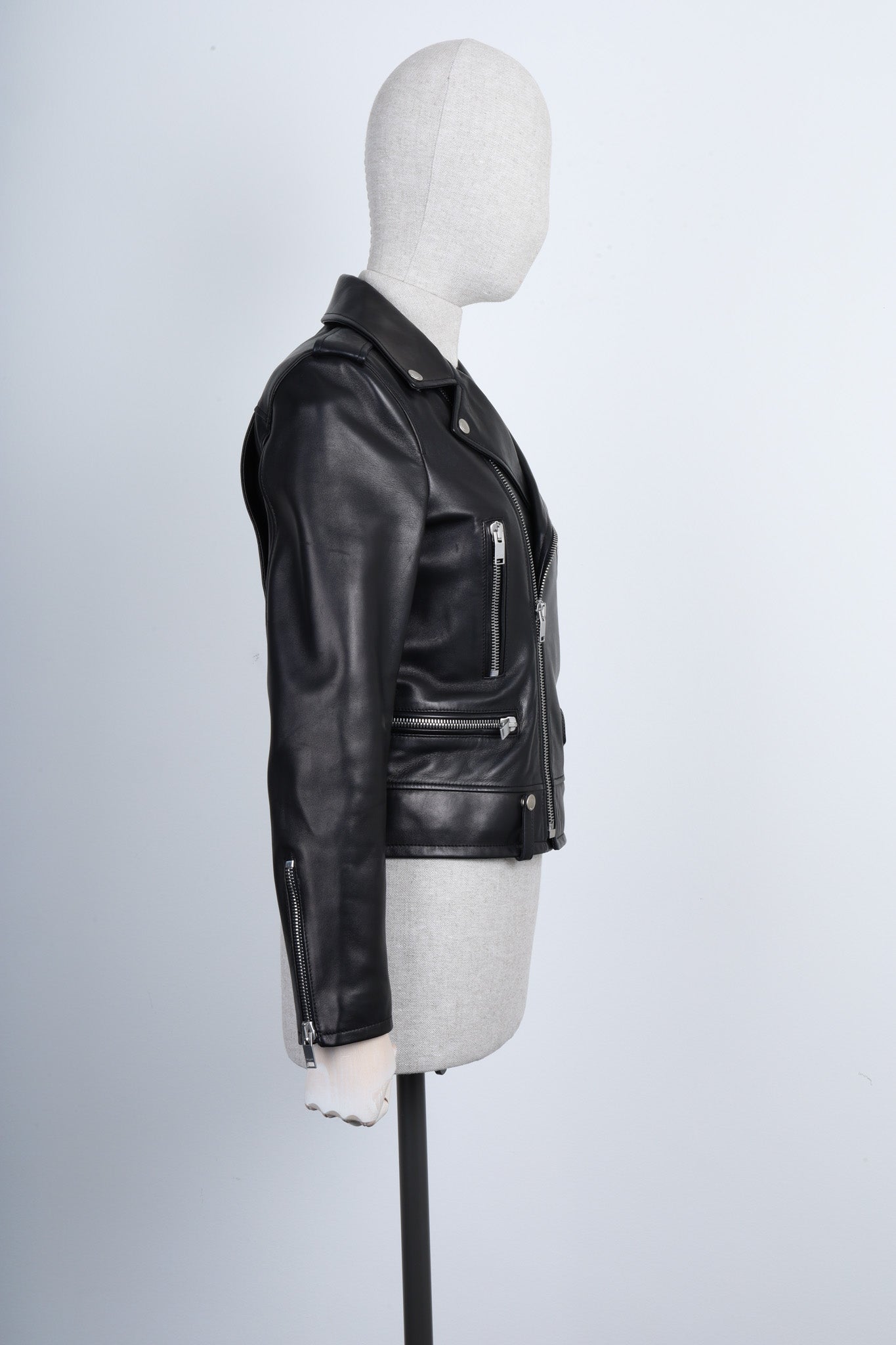 SAINT LAURENT Biker Leather Jacket Black