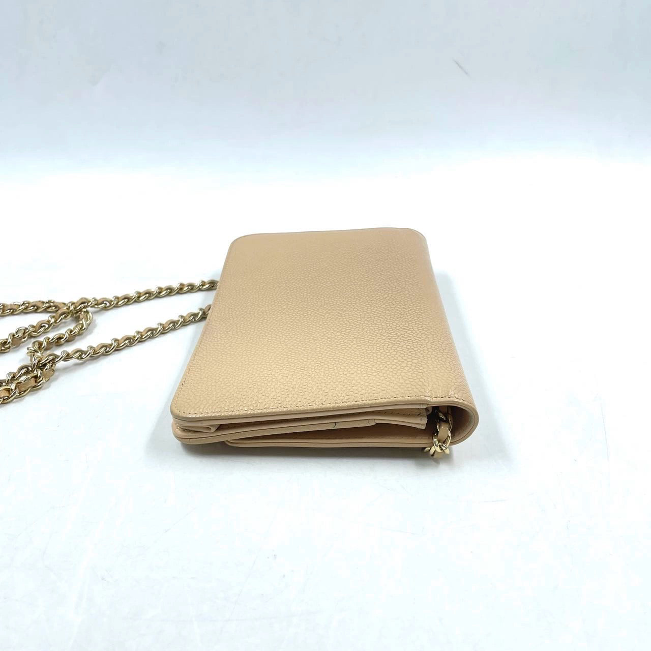 Chanel Wallet on Chain WOC Double CC Beige Caviar Leather