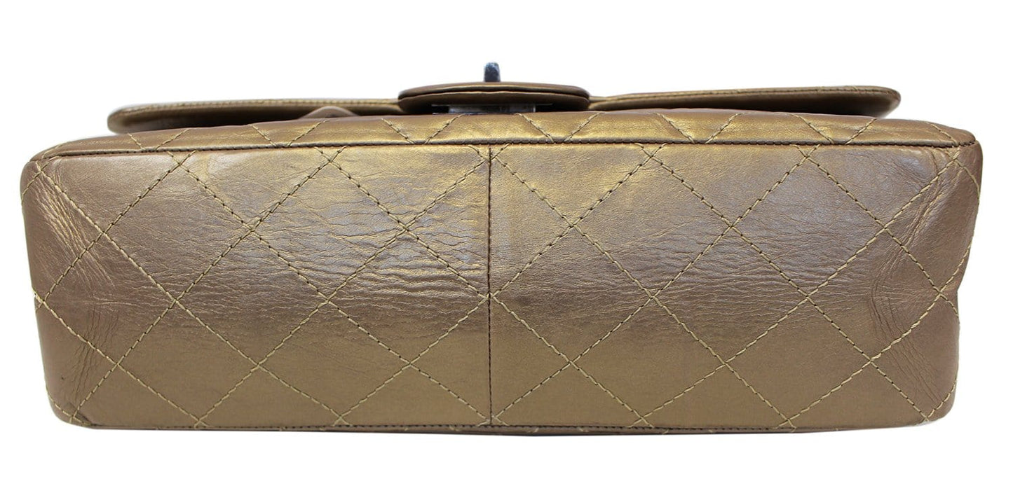 CHANEL Bronze 2.55 Reissue Quilted Classic Calfskin Leather 225 Flap Bag