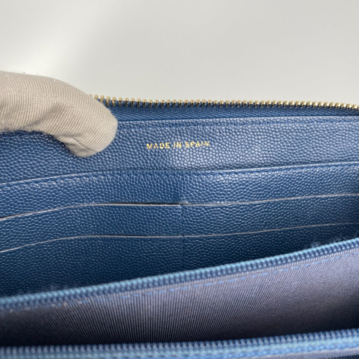 Chanel Caviar Navy Zip Long Wallet