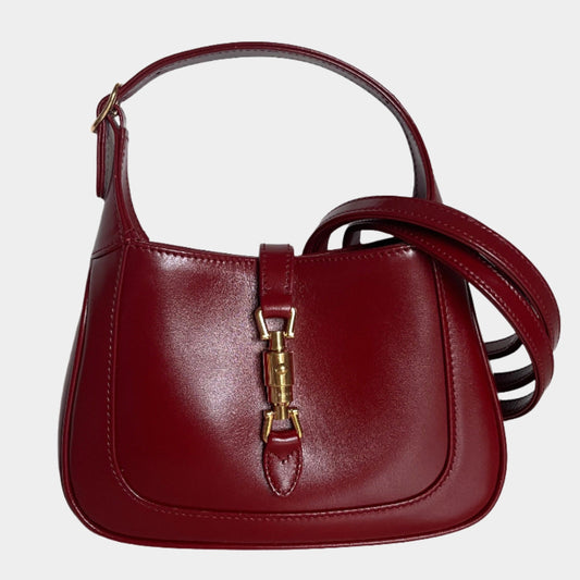 Gucci Jackie 1961 Mini Burgundy Leather Bag Two Way Carry Never Worn
