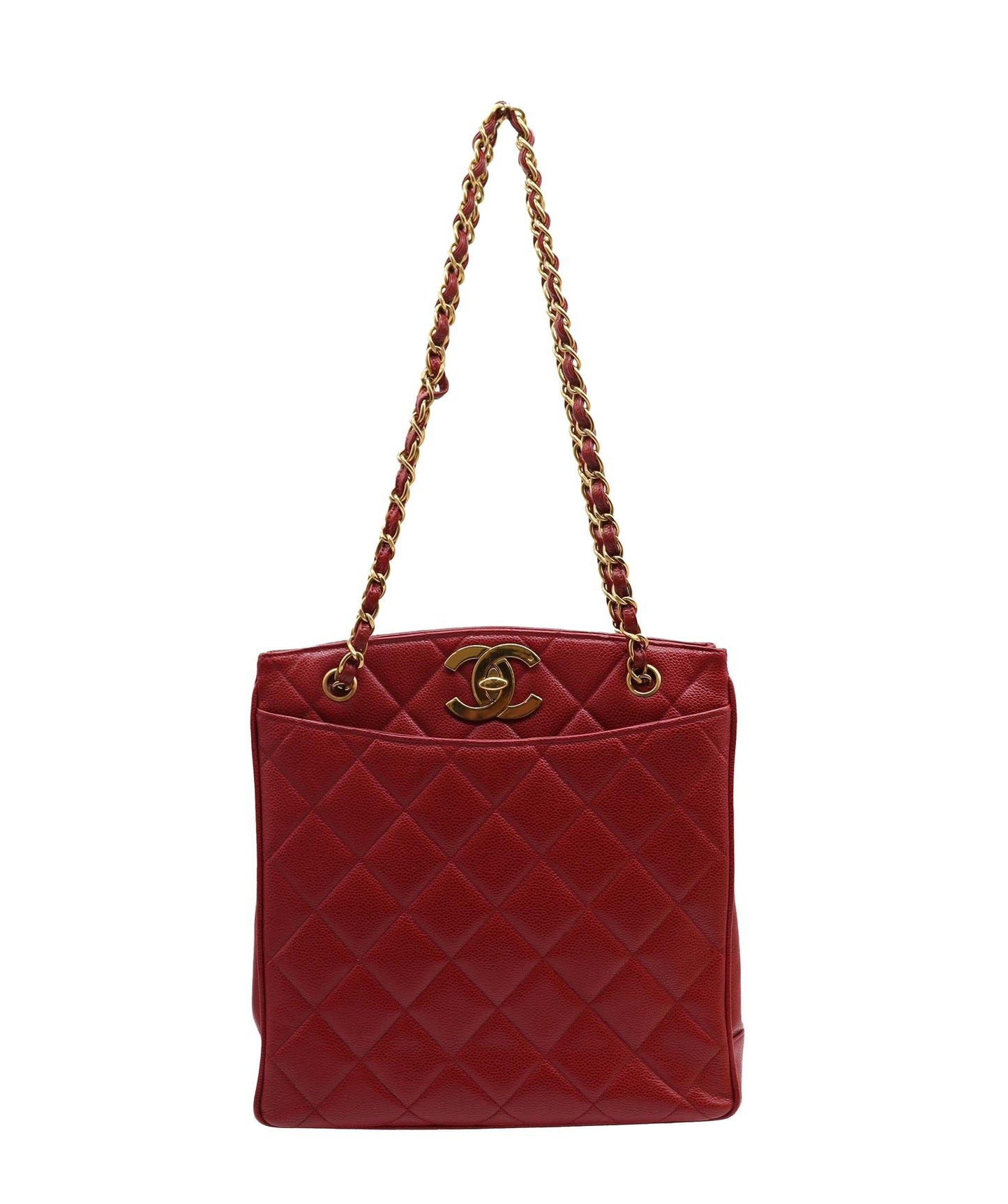 Chanel CC Tote Red Caviar C24030745 ASC5924