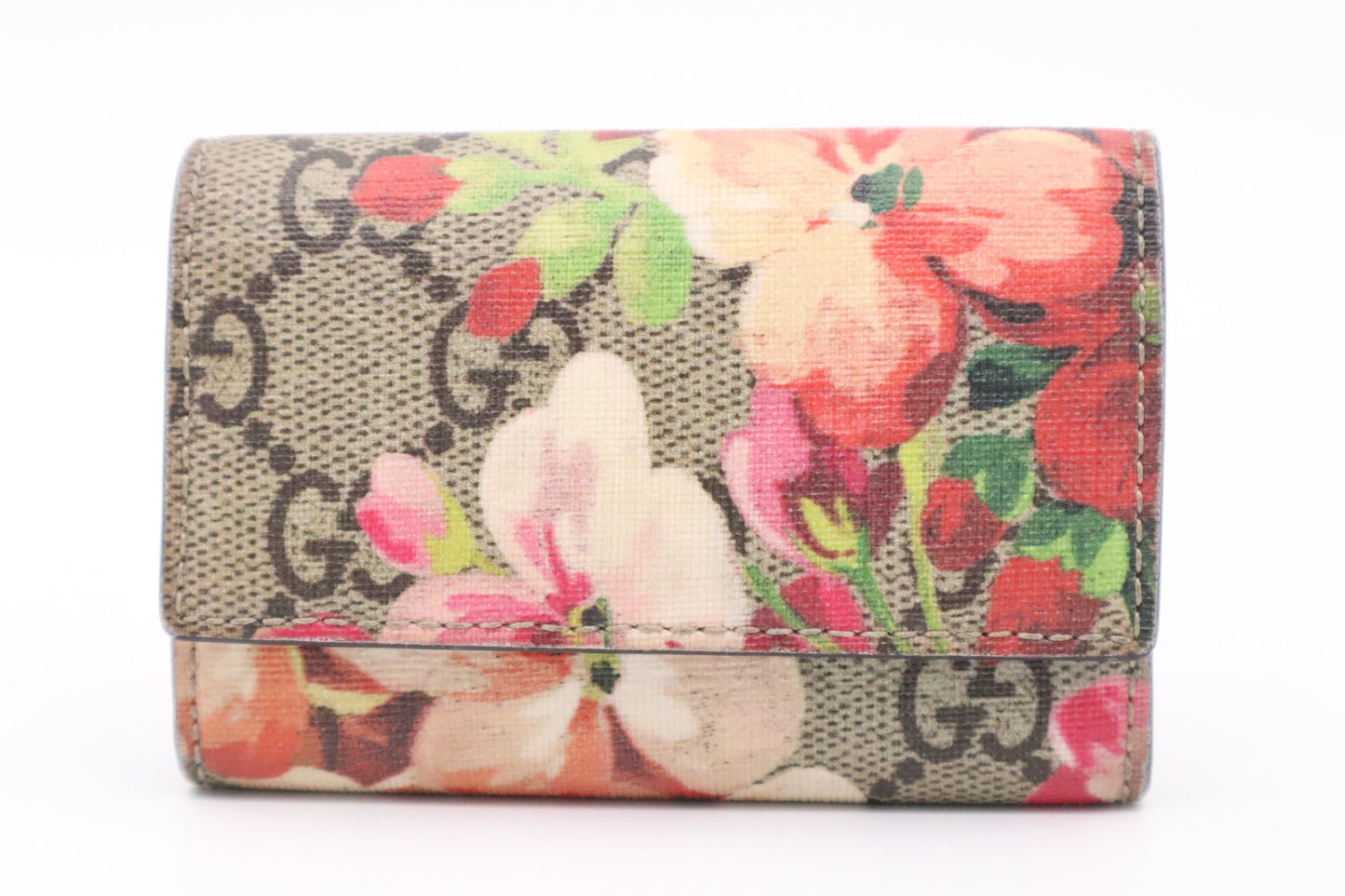 Gucci Key Case in Pink Blooms GG Canvas