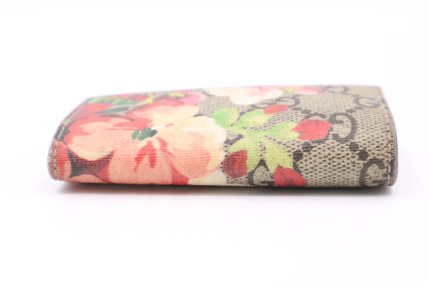 Gucci Key Case in Pink Blooms GG Canvas