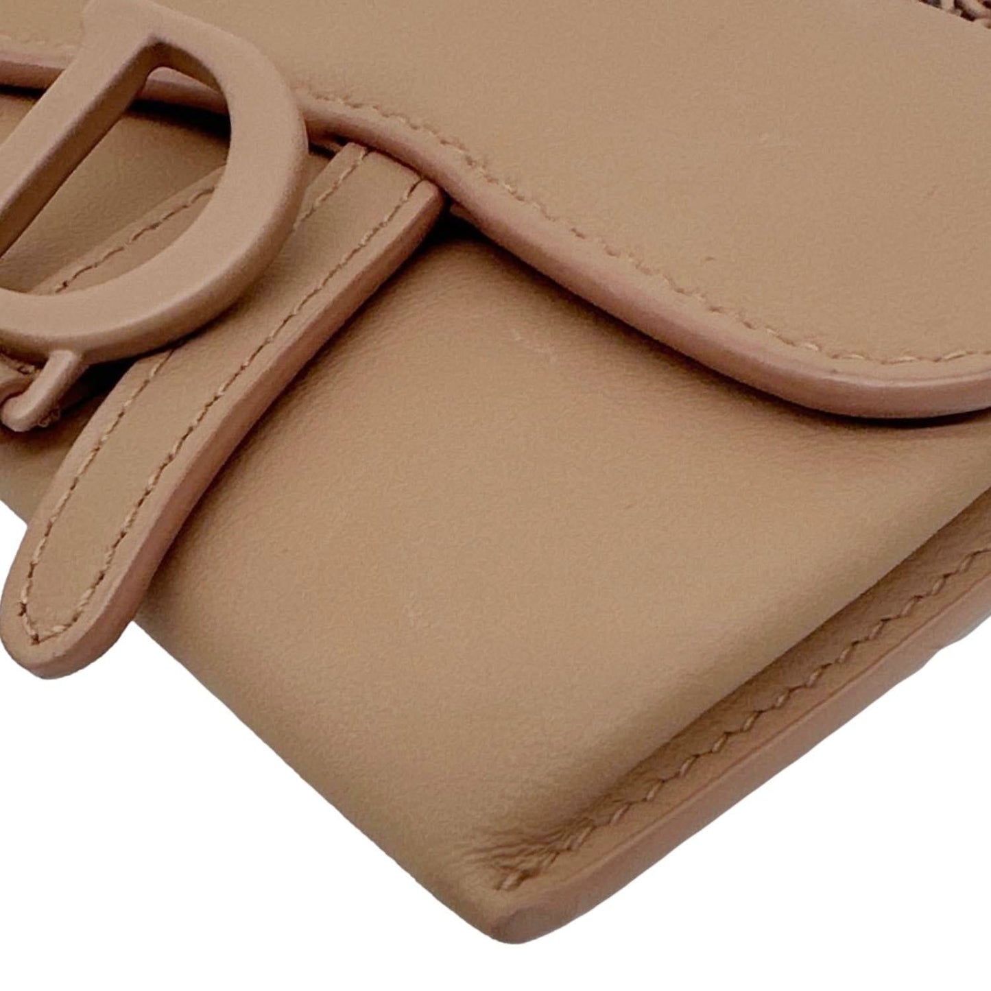 CHRISTIAN DIOR Nano Saddle Ultra Matte Calfskin Leather Chain Pouch Pink