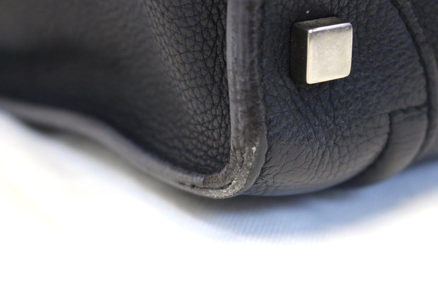 CELINE Black Leather Mini Luggage Tote Bag
