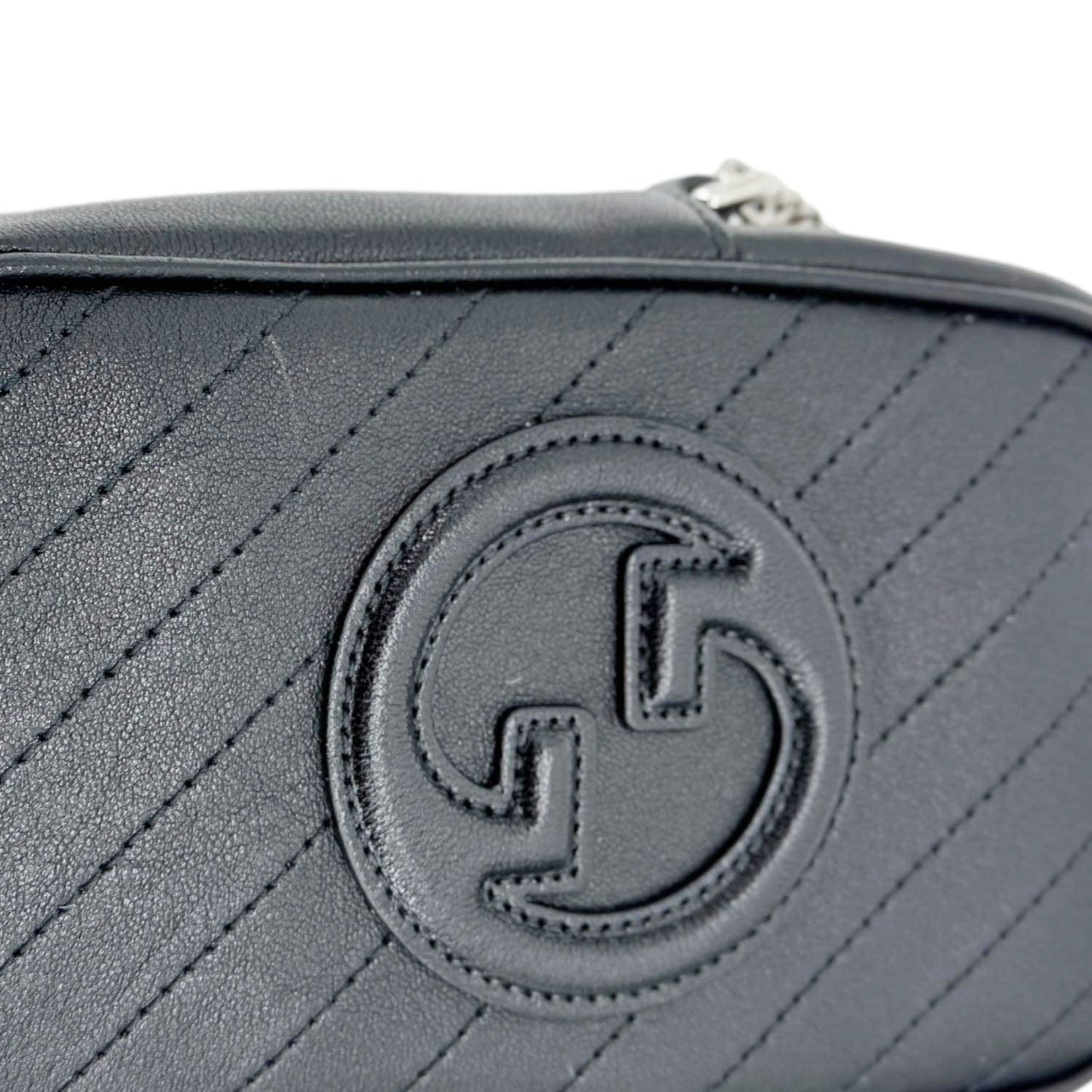 GUCCI Blondie Mini Leather Shoulder Bag Black 760315