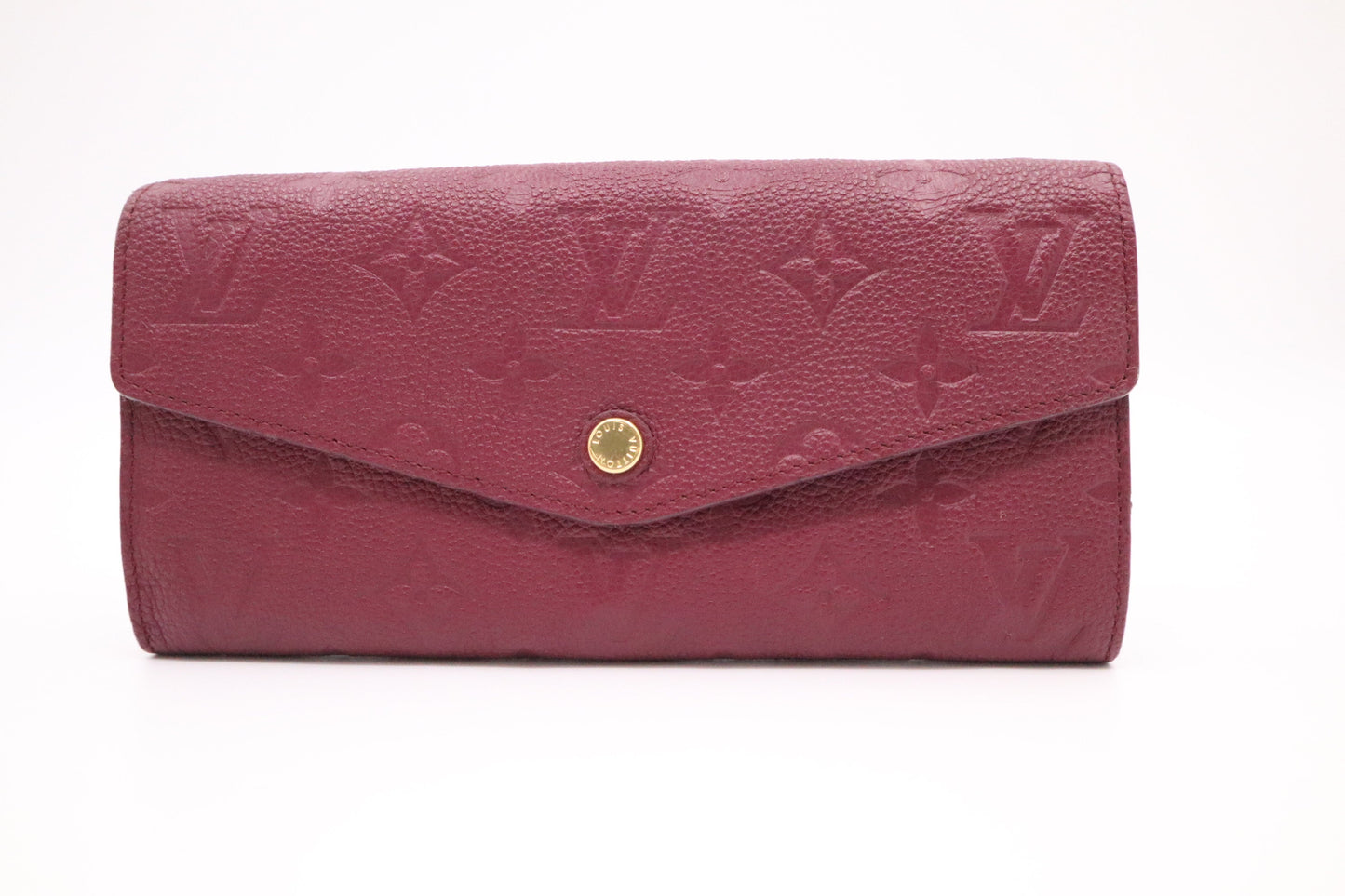 Louis Vuitton Sarah Wallet in Aurore Empreinte Leather