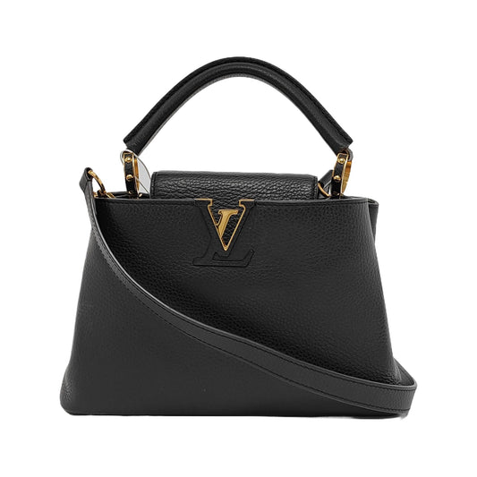 Louis Vuitton Capucines BB Black Leather Pink Interior Crossbody Bag