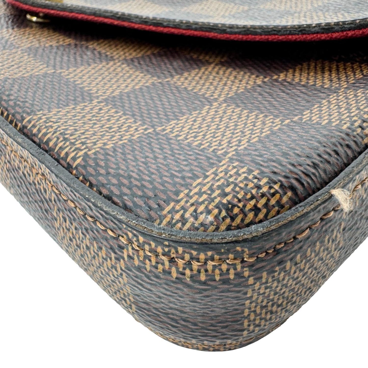 LOUIS VUITTON Felicie Pochette Damier Ebene Crossbody Bag Brown