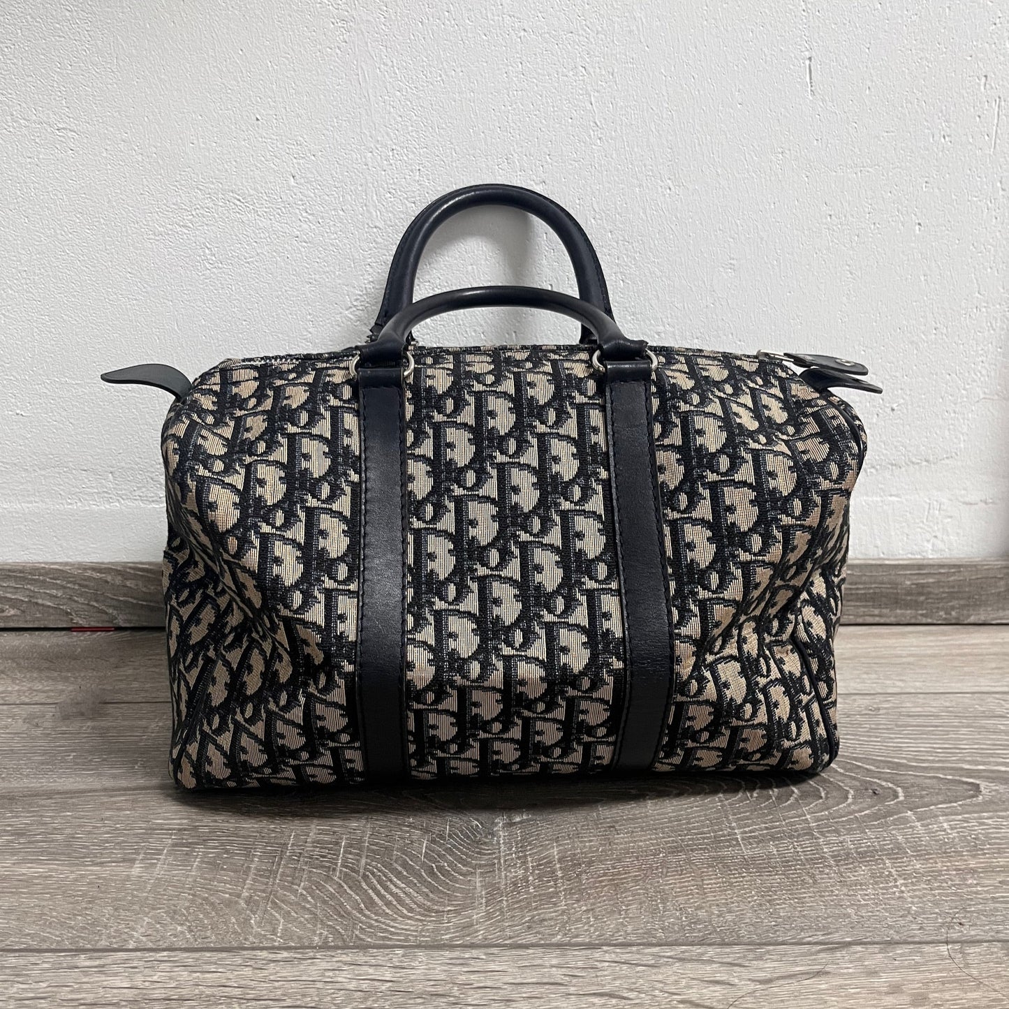 Dior Bowling Boston Bag Black Oblique Canvas
