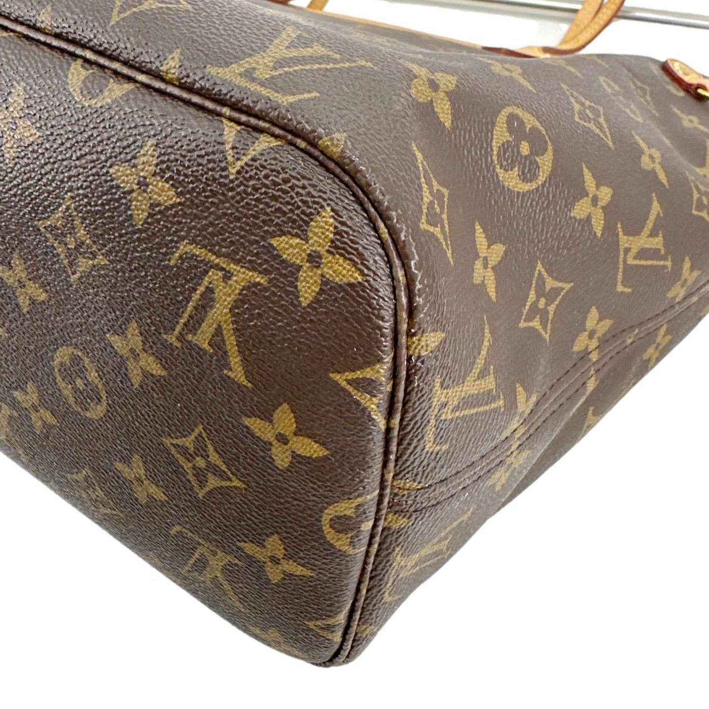 LOUIS VUITTON Neverfull MM Monogram Canvas Tote Bag Brown