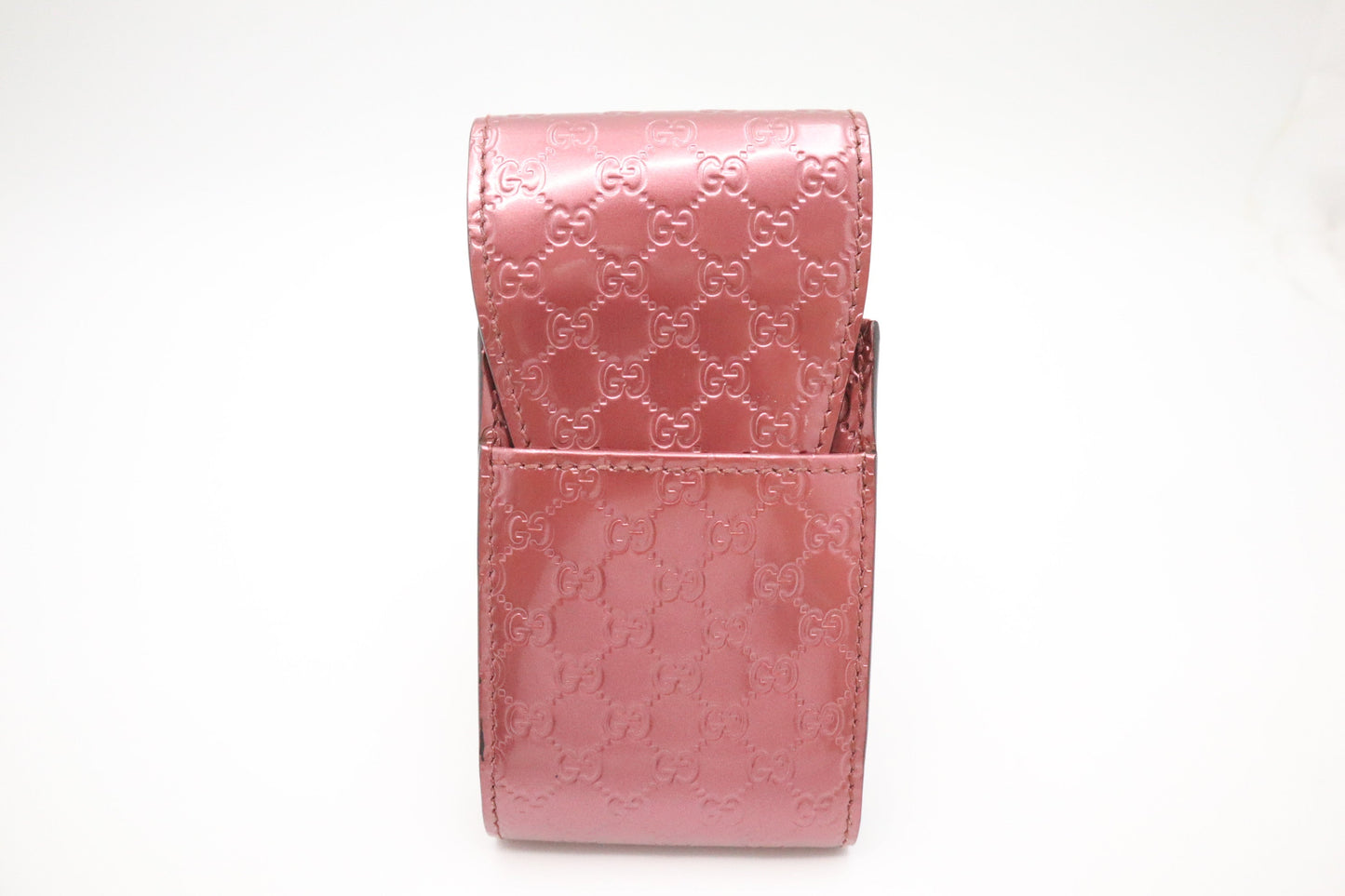 Gucci Cigarette Case in Metallic Pink Guccissima Patent Leather