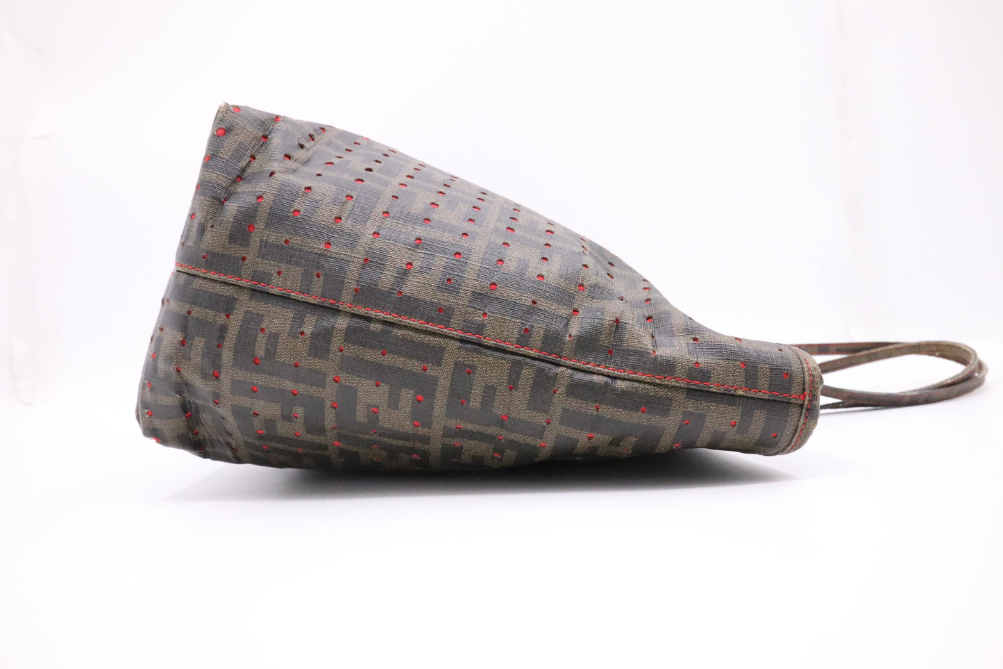 Fendi Perforated Spalmati Roll Tote Bag in Zucca Canvas