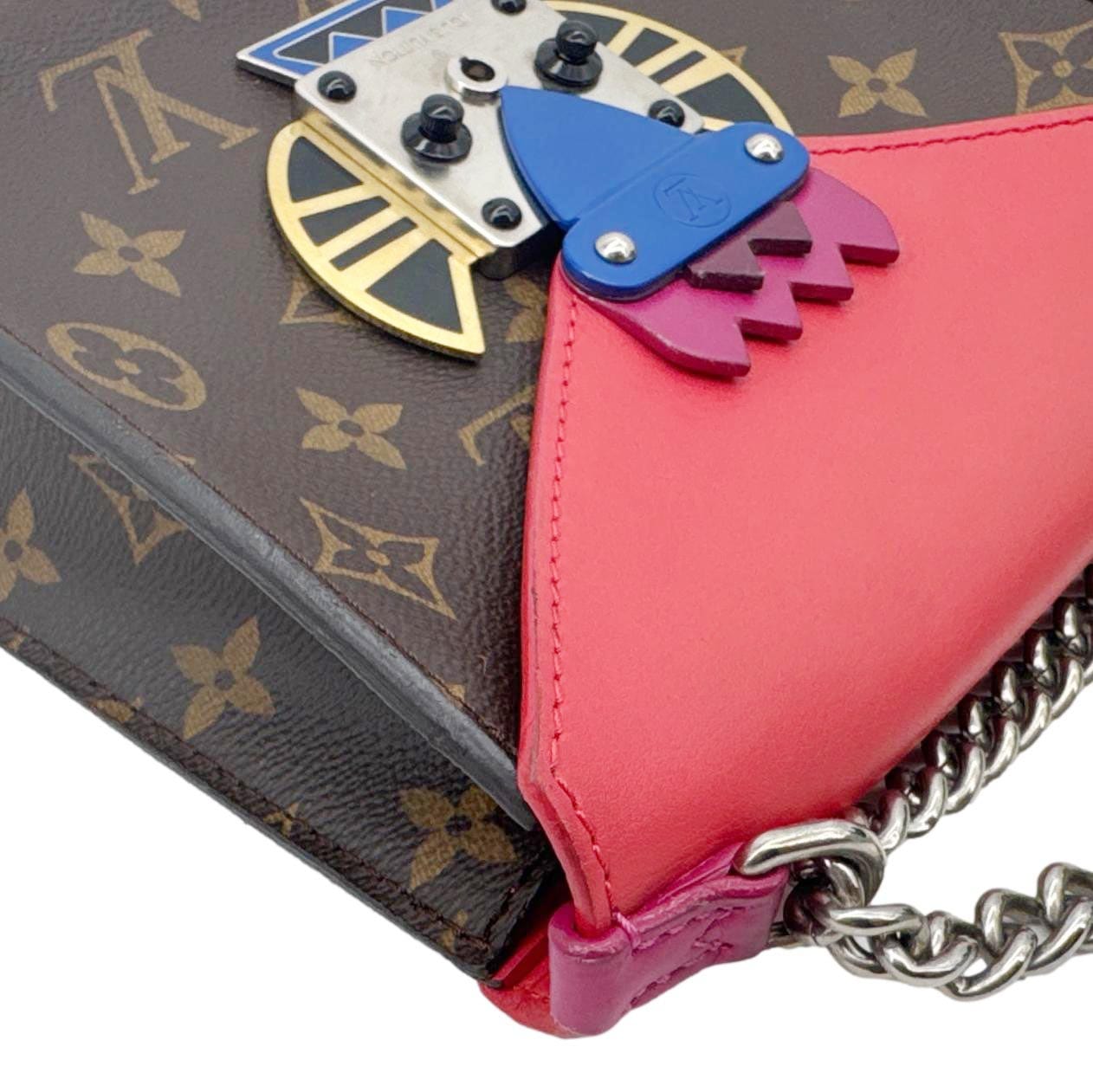 LOUIS VUITTON Tribal Mask PM Monogram Canvas Chain Pochette Crossbody Bag Multicolor