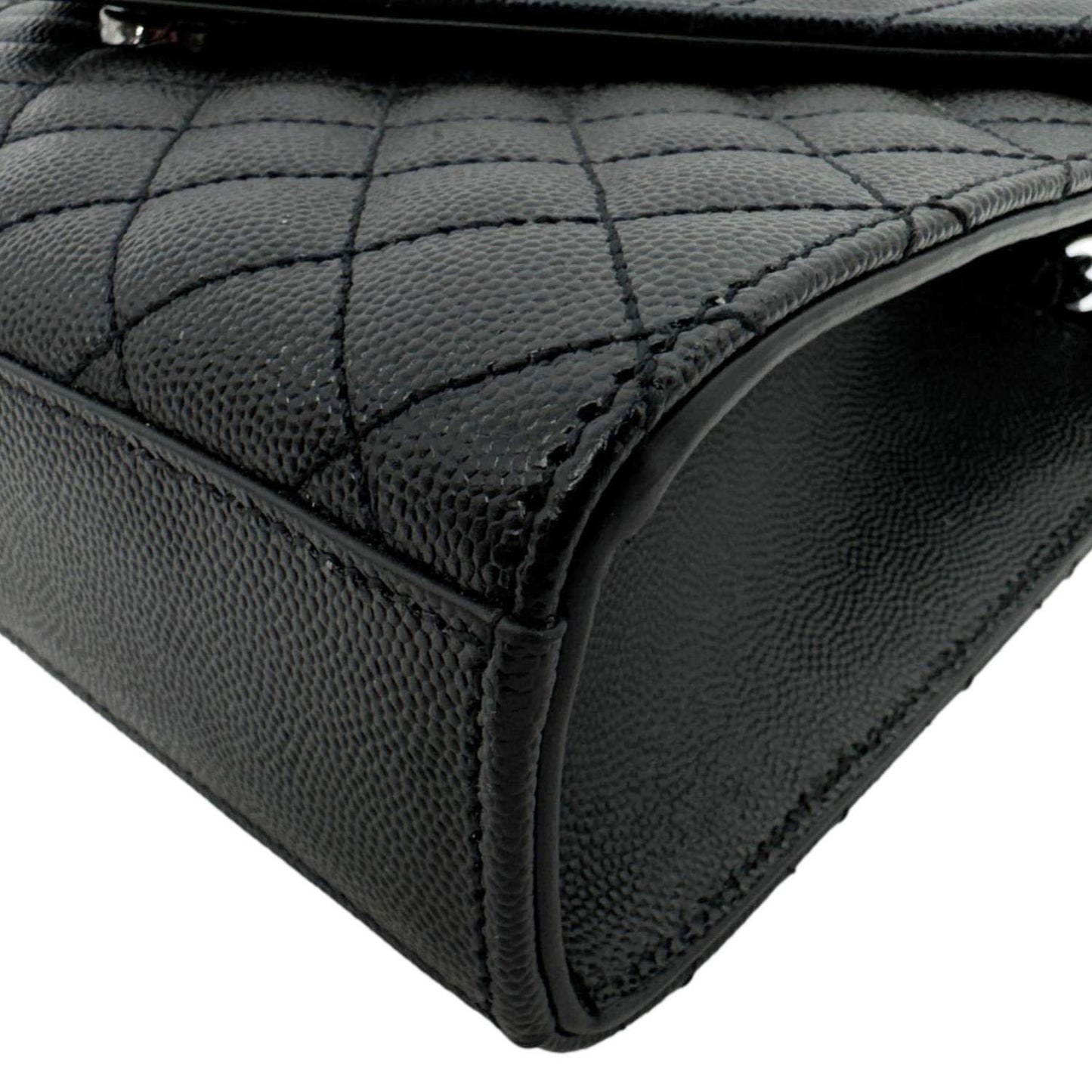 YVES SAINT LAURENT Envelope Medium Grain De Poudre Leather Shoulder Bag Black