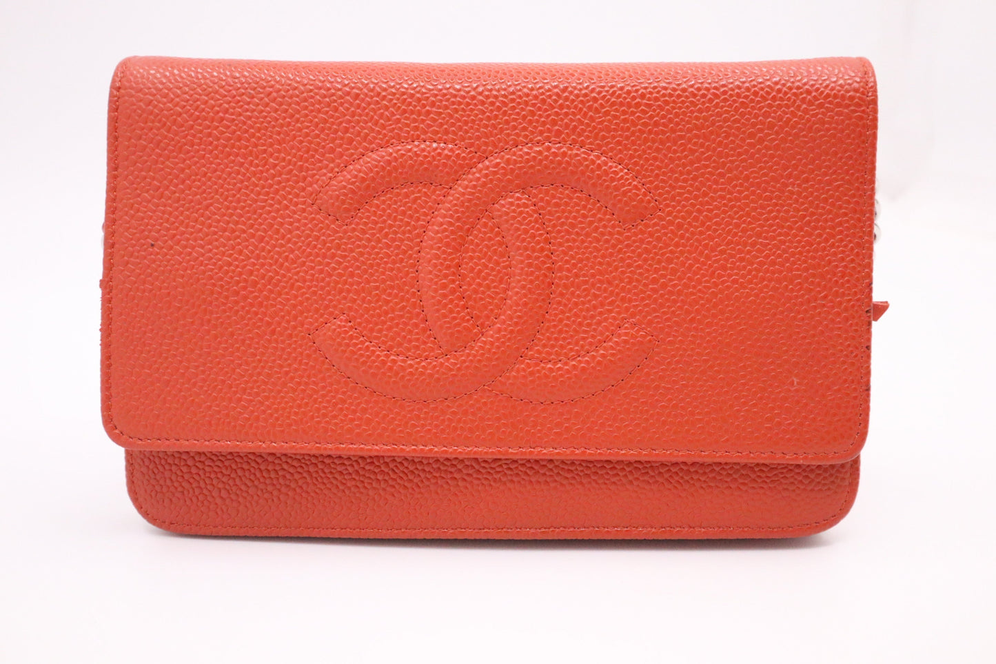 Chanel Wallet on Chain in Orange Caviar Leather