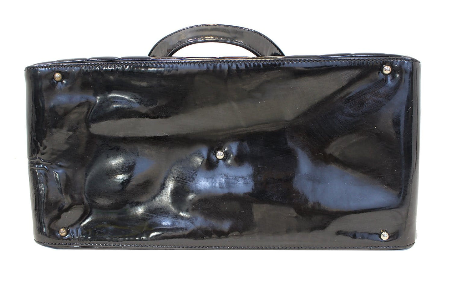 CHANEL Choco Bar Black Patent Leather Travel Bag