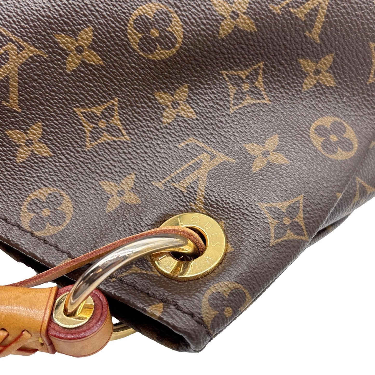 LOUIS VUITTON Artsy MM Monogram Canvas Hobo Shoulder Bag Brown