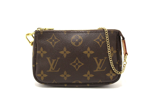 Louis Vuitton Classic Monogram Canvas Mini Pochette Clutch Bag