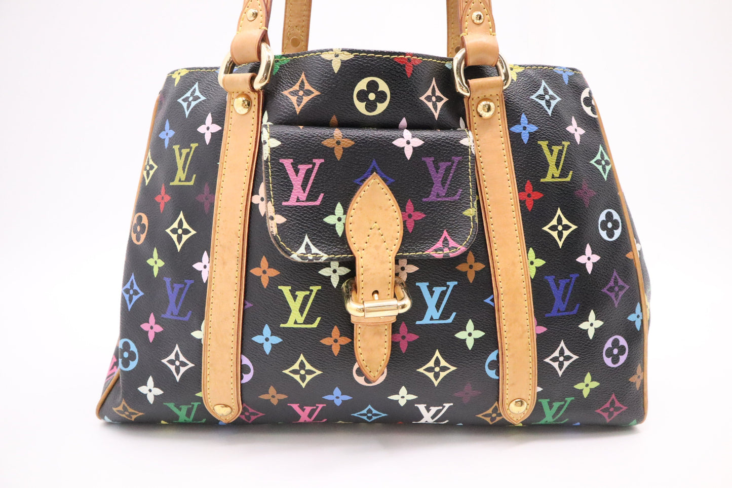 Louis Vuitton Aurelia MM in Black Multicolor Monogram Canvas