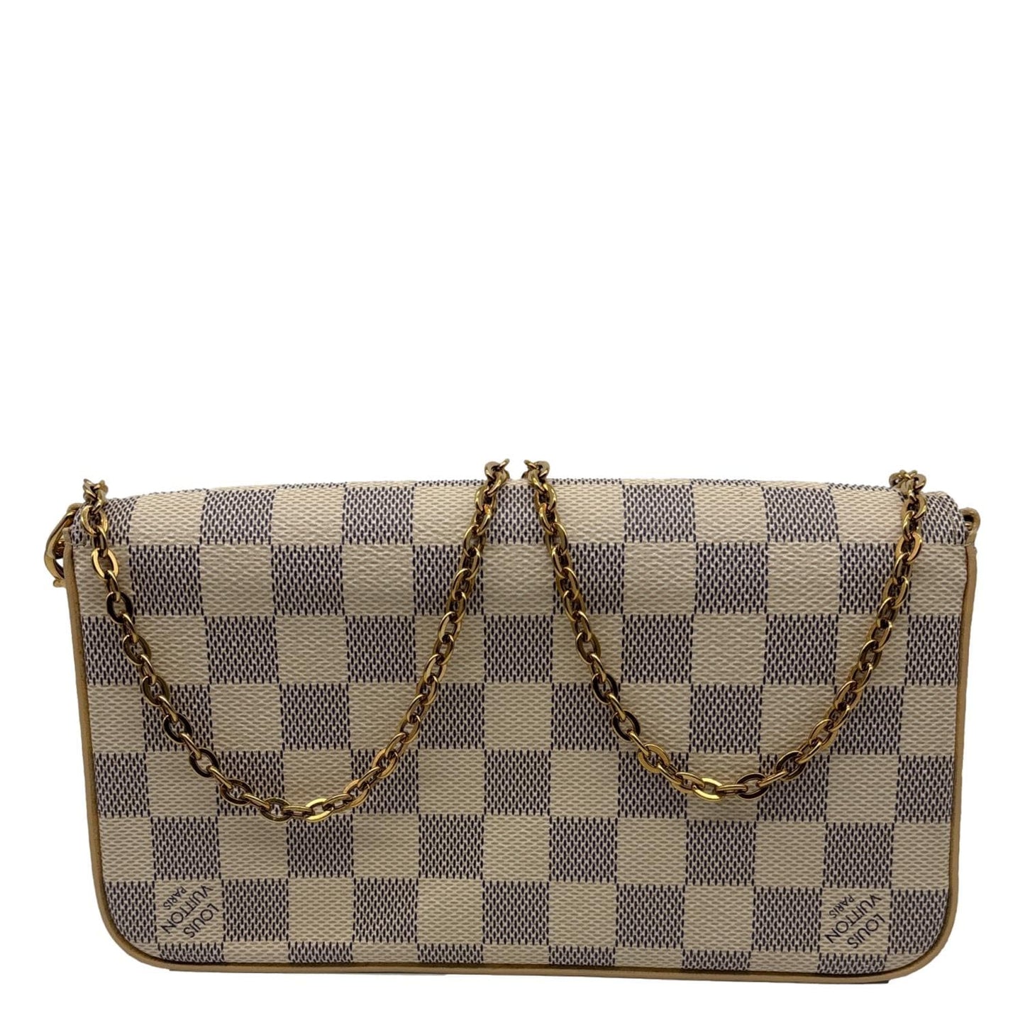 LOUIS VUITTON Felicie Pochette Damier Azur Crossbody Bag Rose Ballerine