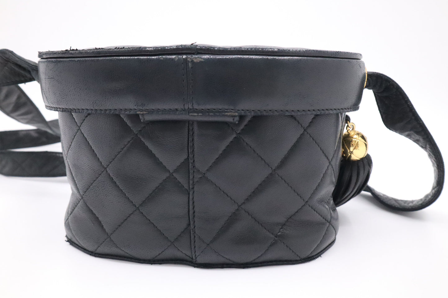 Chanel Vanity Crossbody in Black MattelassÃ© Leather