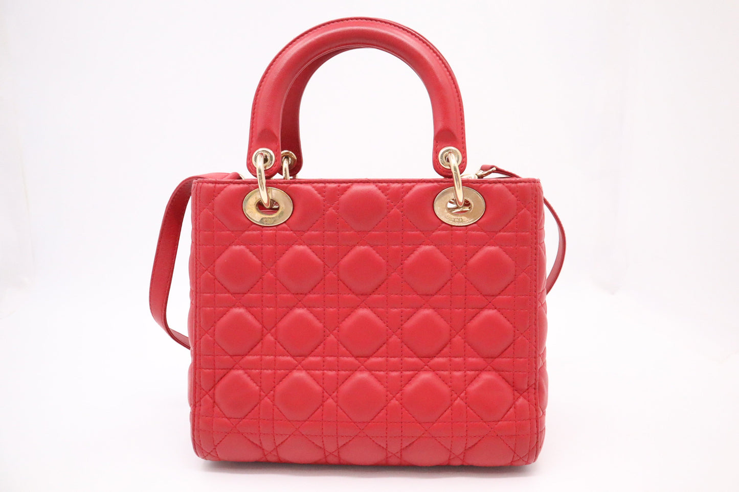 Dior Lady Dior Medium in Red Cannage Leather