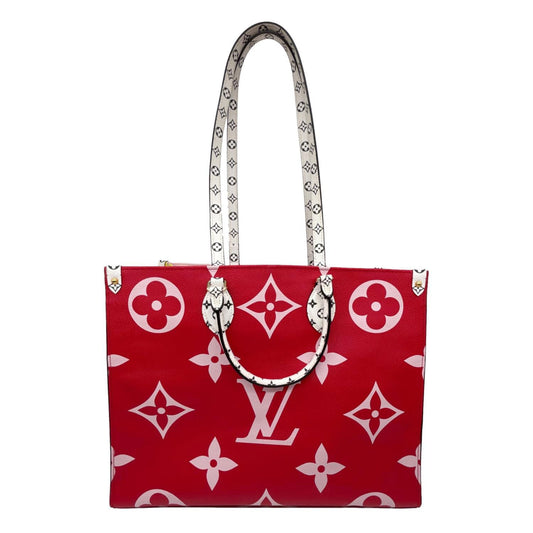 LOUIS VUITTON Onthego GM Giant Monogram Tote Bag Rouge Rose