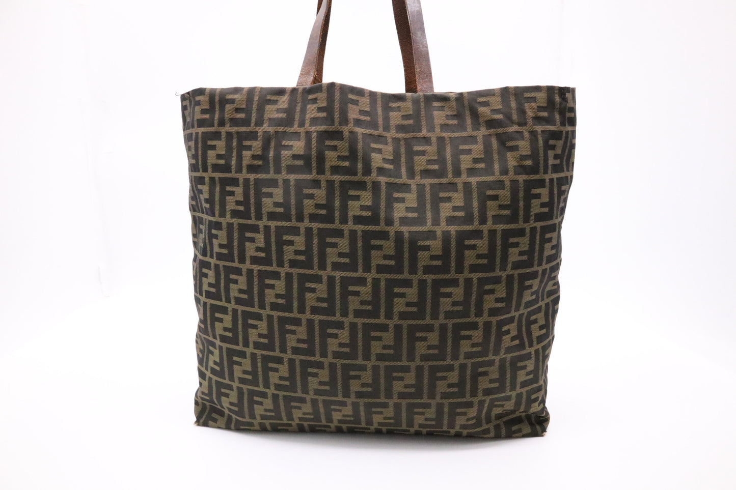 Fendi Tote Bag in Black and Brown Zucca Canvas