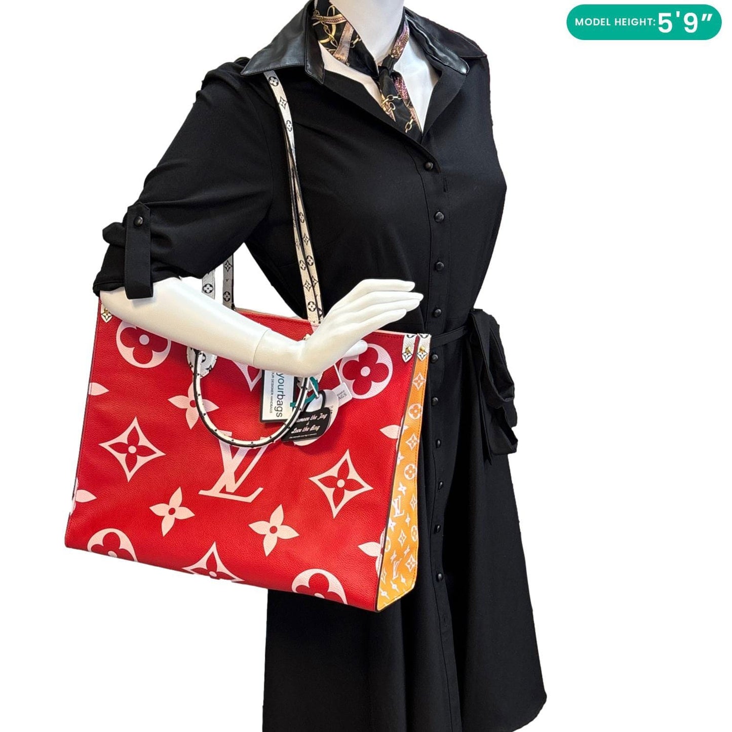 LOUIS VUITTON Onthego GM Giant Monogram Tote Bag Rouge Rose