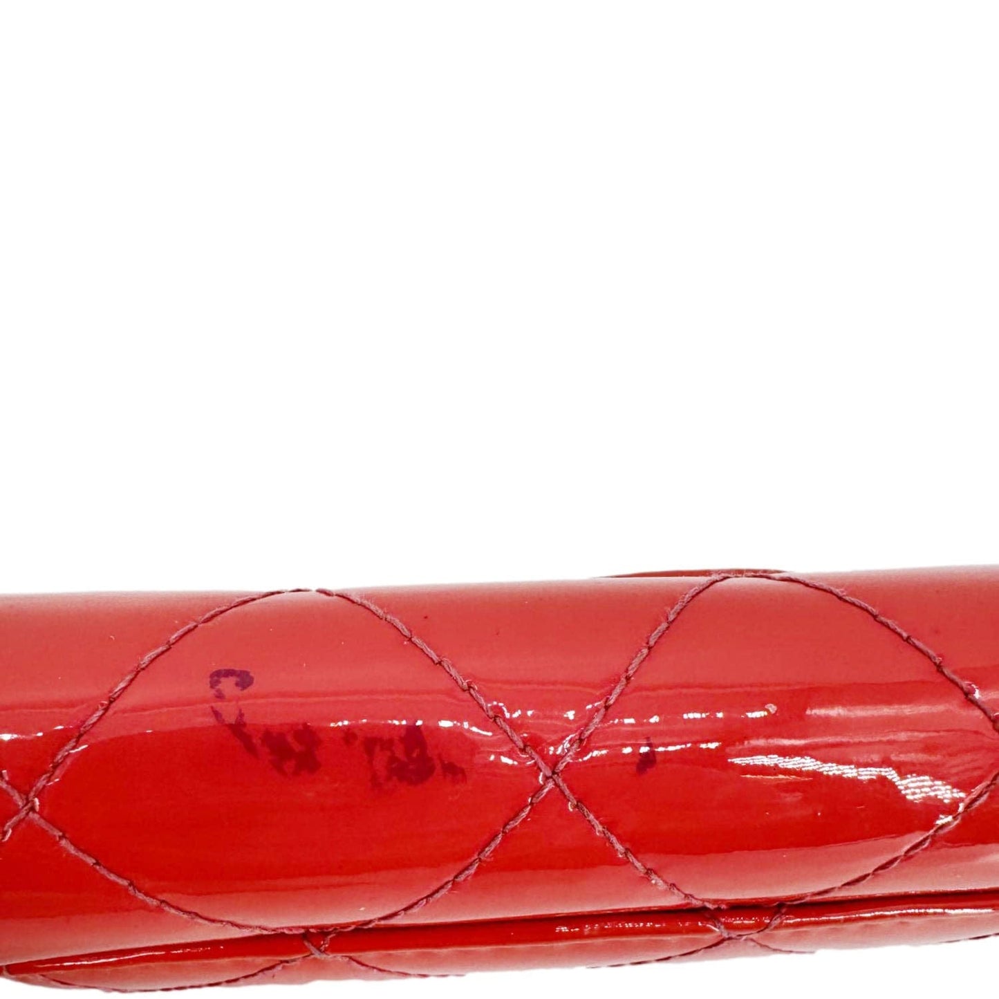 CHANEL Quilted Patent Leather Long Wallet Pink