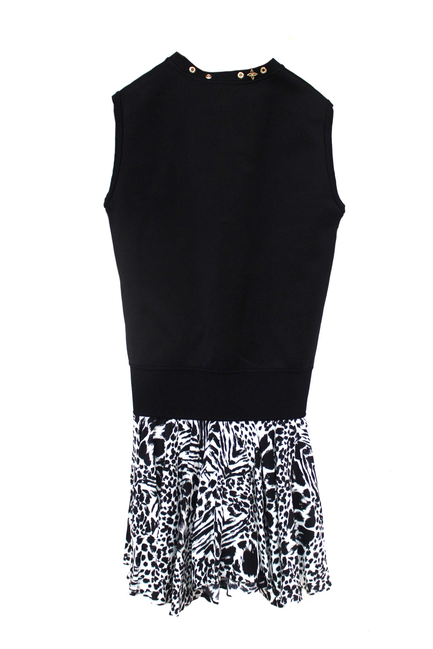 Louis Vuitton Black and Leopard Mini Dress size L