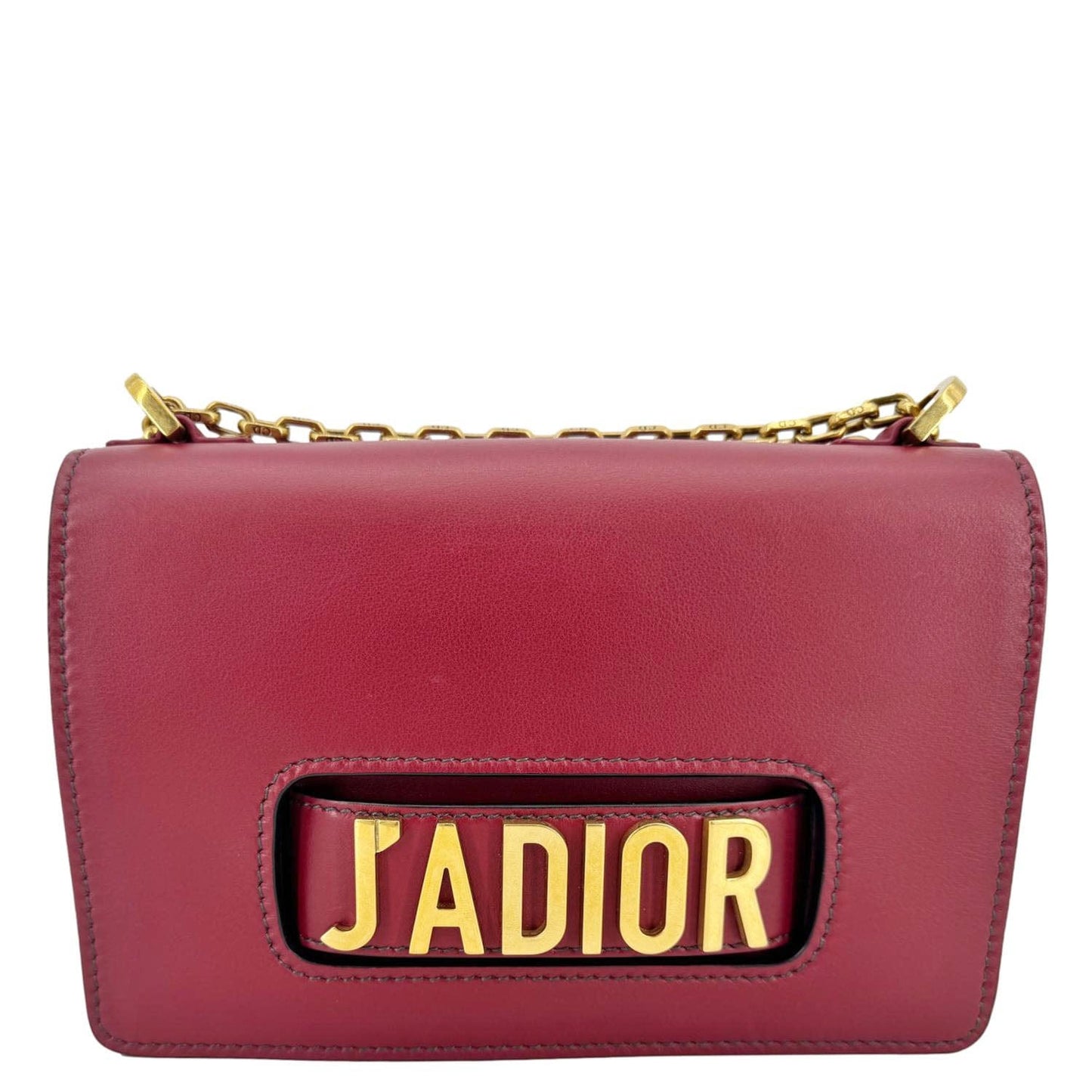 CHRISTIAN DIOR J'Adior Flap Medium Leather Chain Shoulder Bag Red