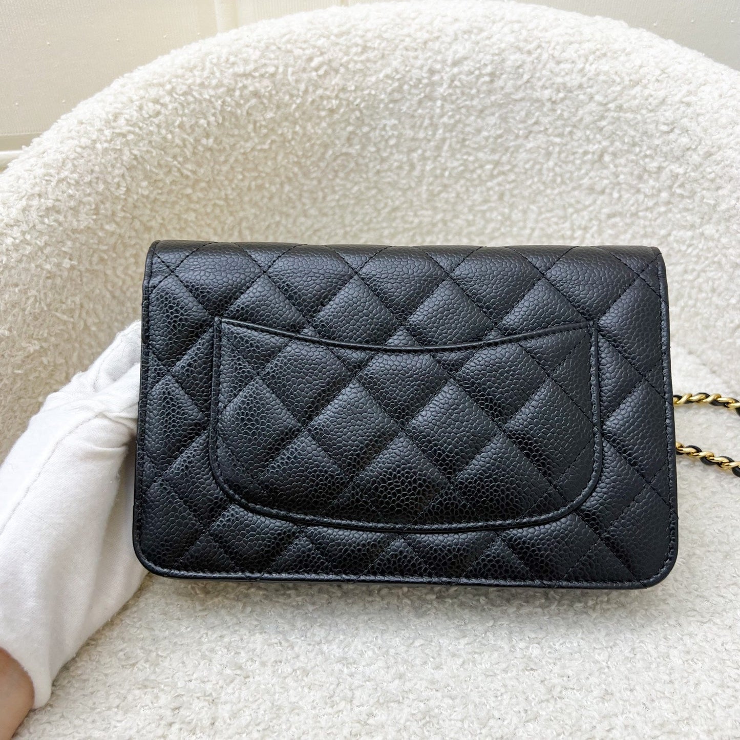 Chanel Classic Wallet on Chain WOC in Black Caviar and GHW (Model: A33814) Crossbody