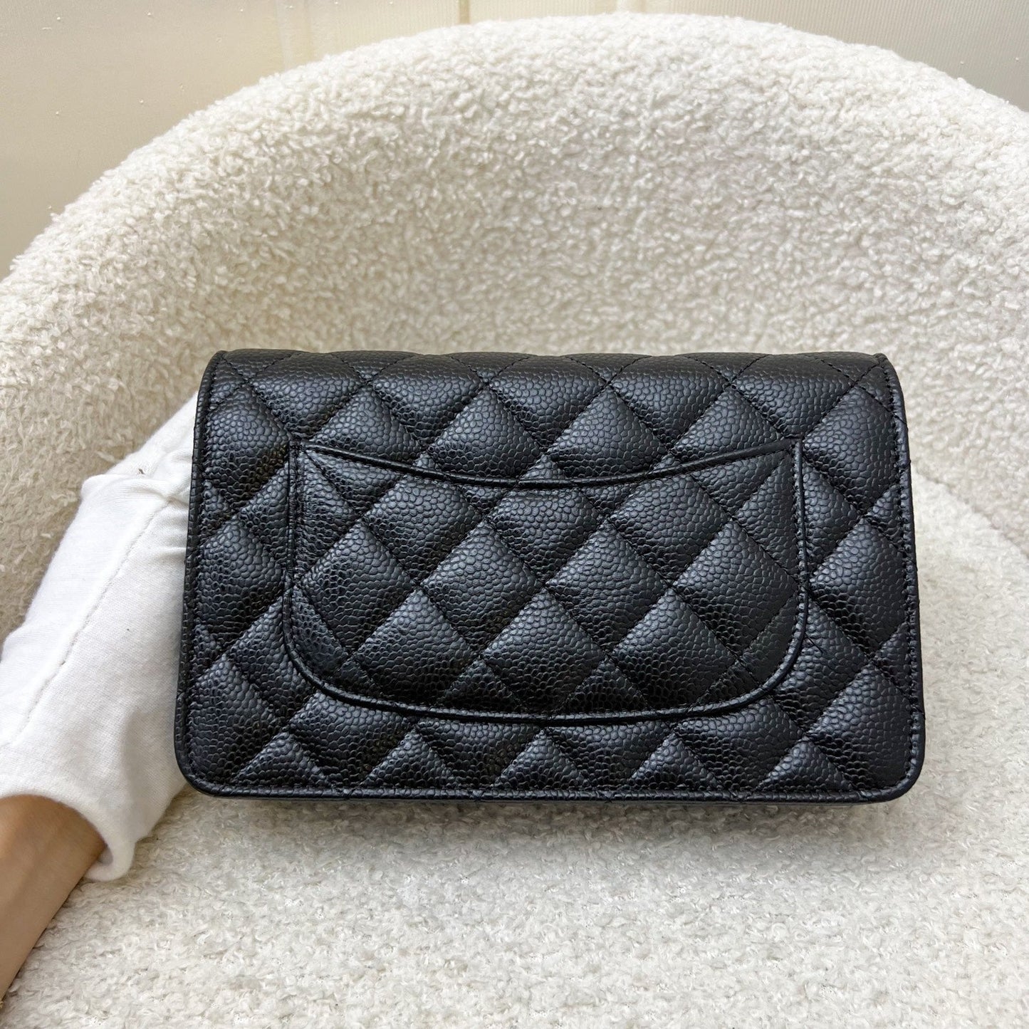 Chanel Classic Wallet on Chain WOC in Black Caviar and GHW Crossbody