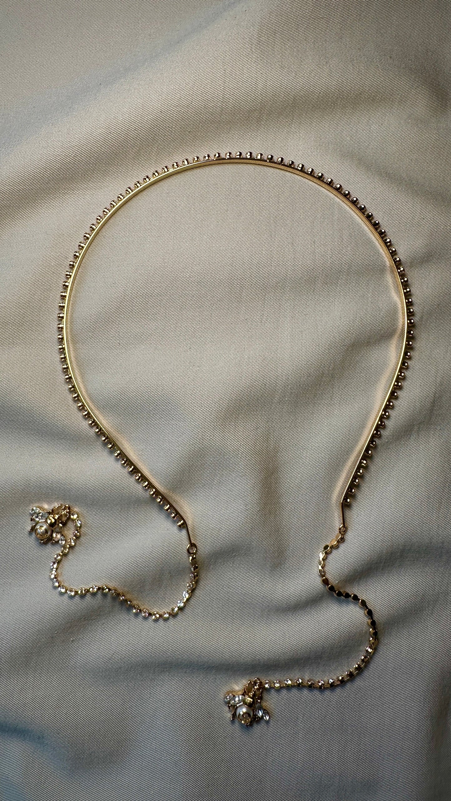 GUCCI GG Interlocking Bee Hairband Gold Crystal
