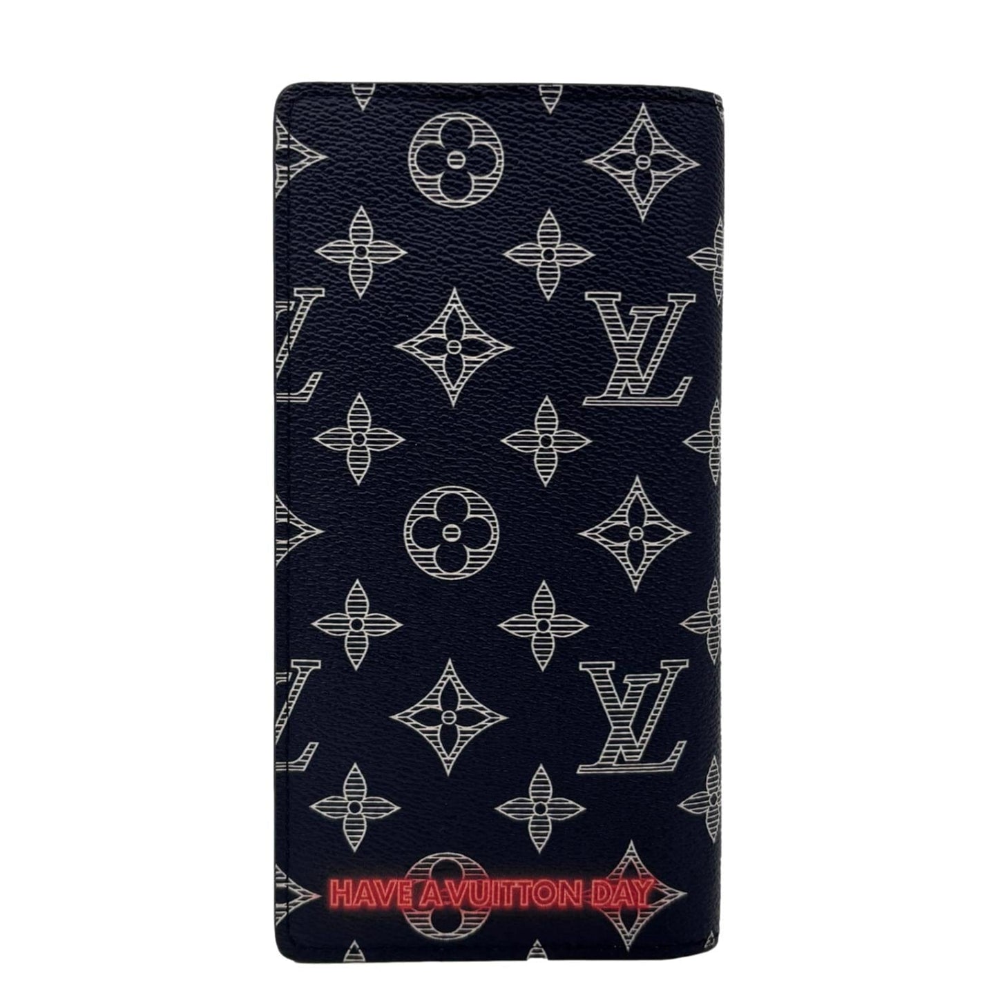LOUIS VUITTON Brazza Upside Down Monogram Ink Canvas Long Wallet Pink