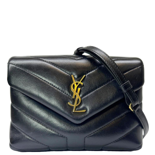YVES SAINT LAURENT Loulou Toy Calfskin Leather Crossbody Bag Black