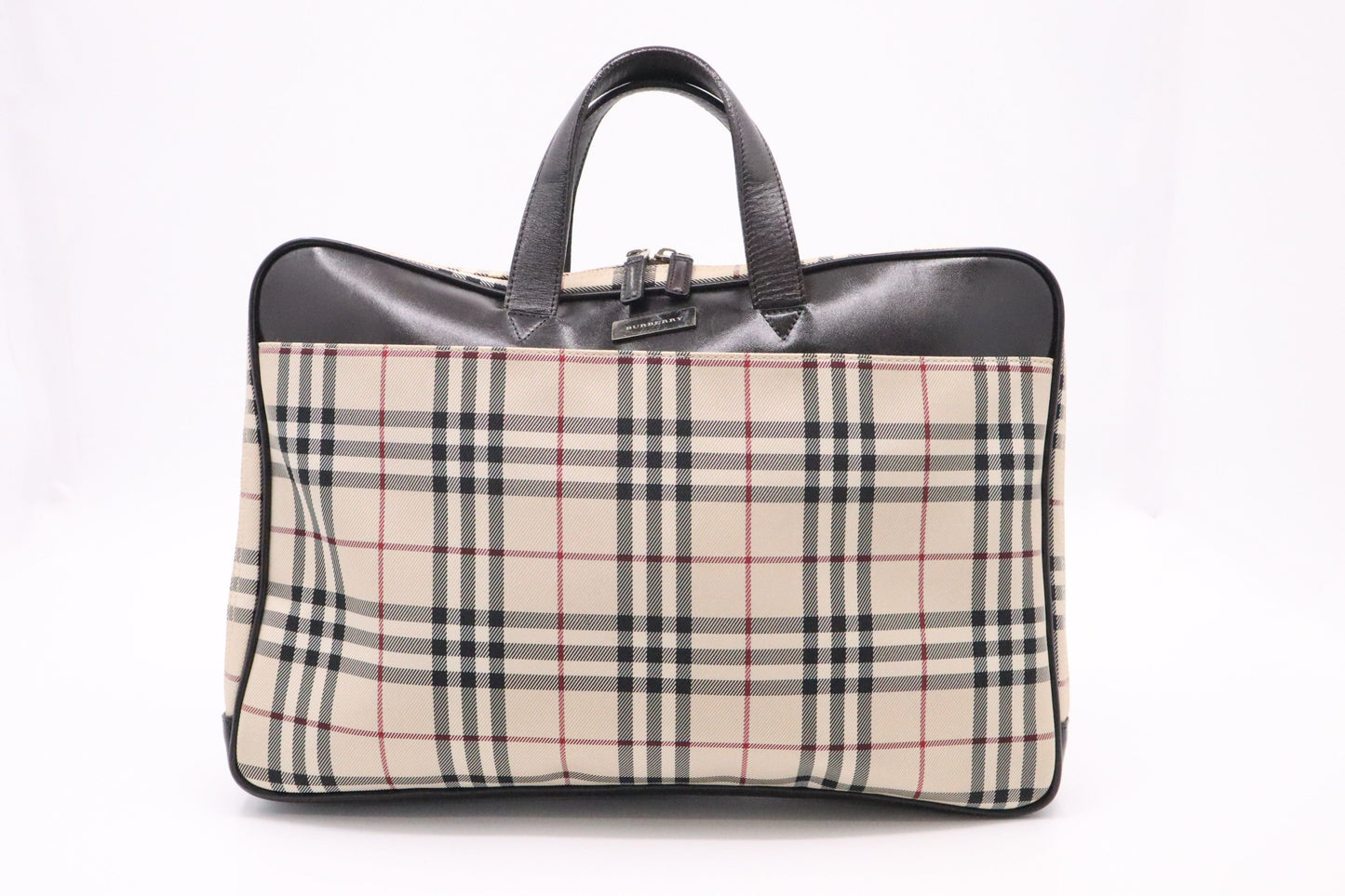 Burberry Business Bag in Beige Check Canvas