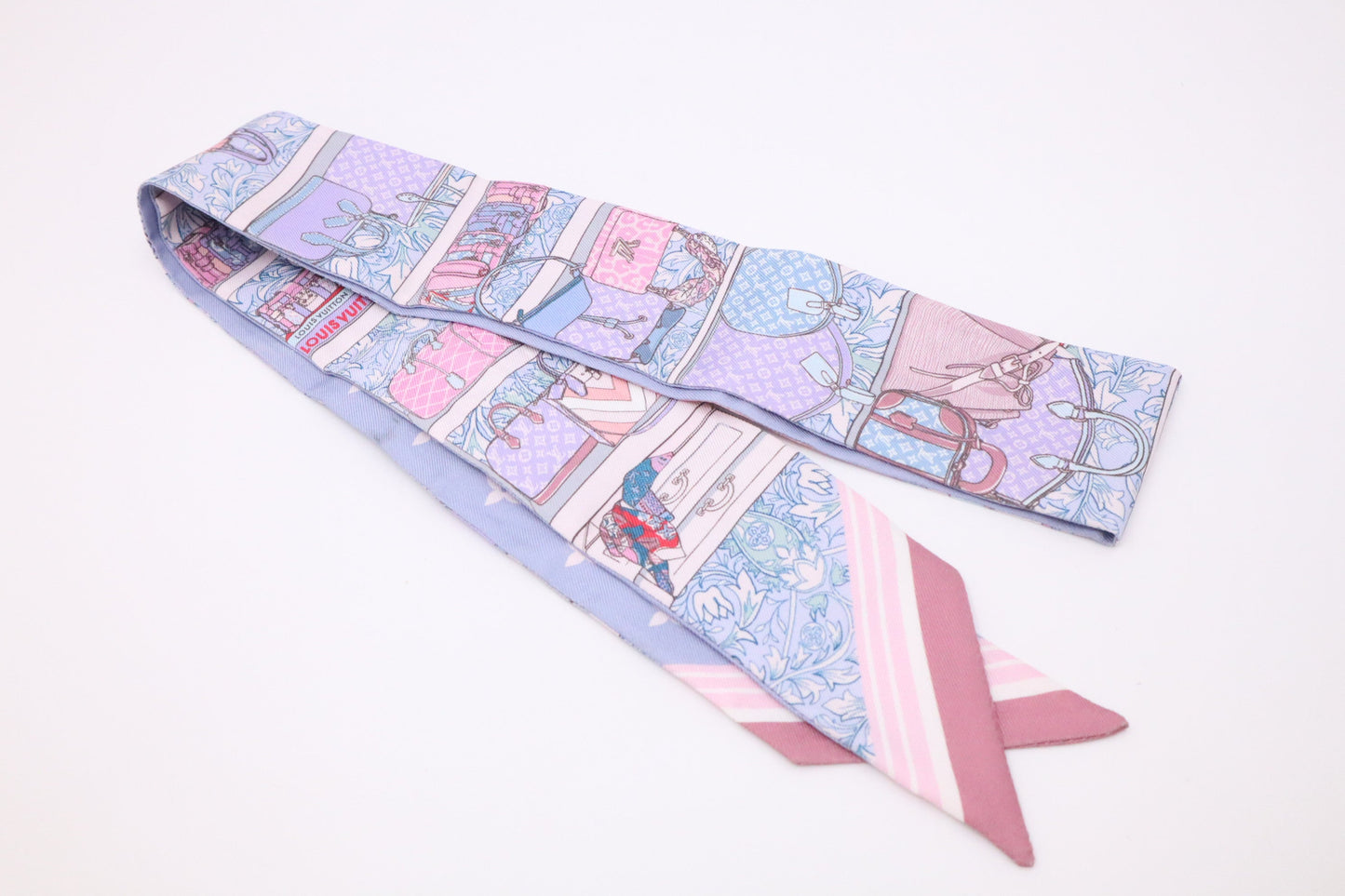 Louis Vuitton Privé Bandeau in Periwinkle and Pink Silk