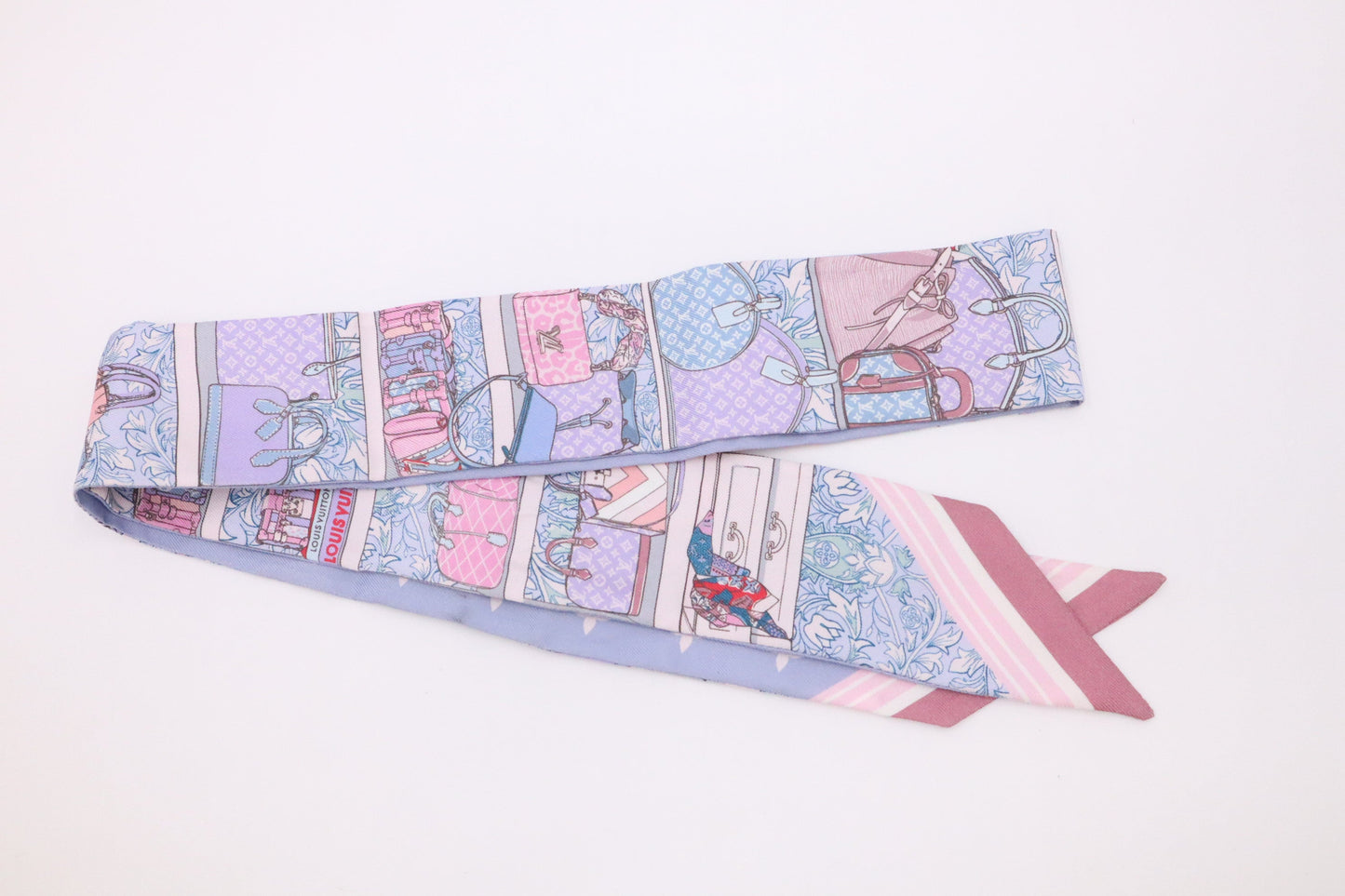 Louis Vuitton Privé Bandeau in Periwinkle and Pink Silk