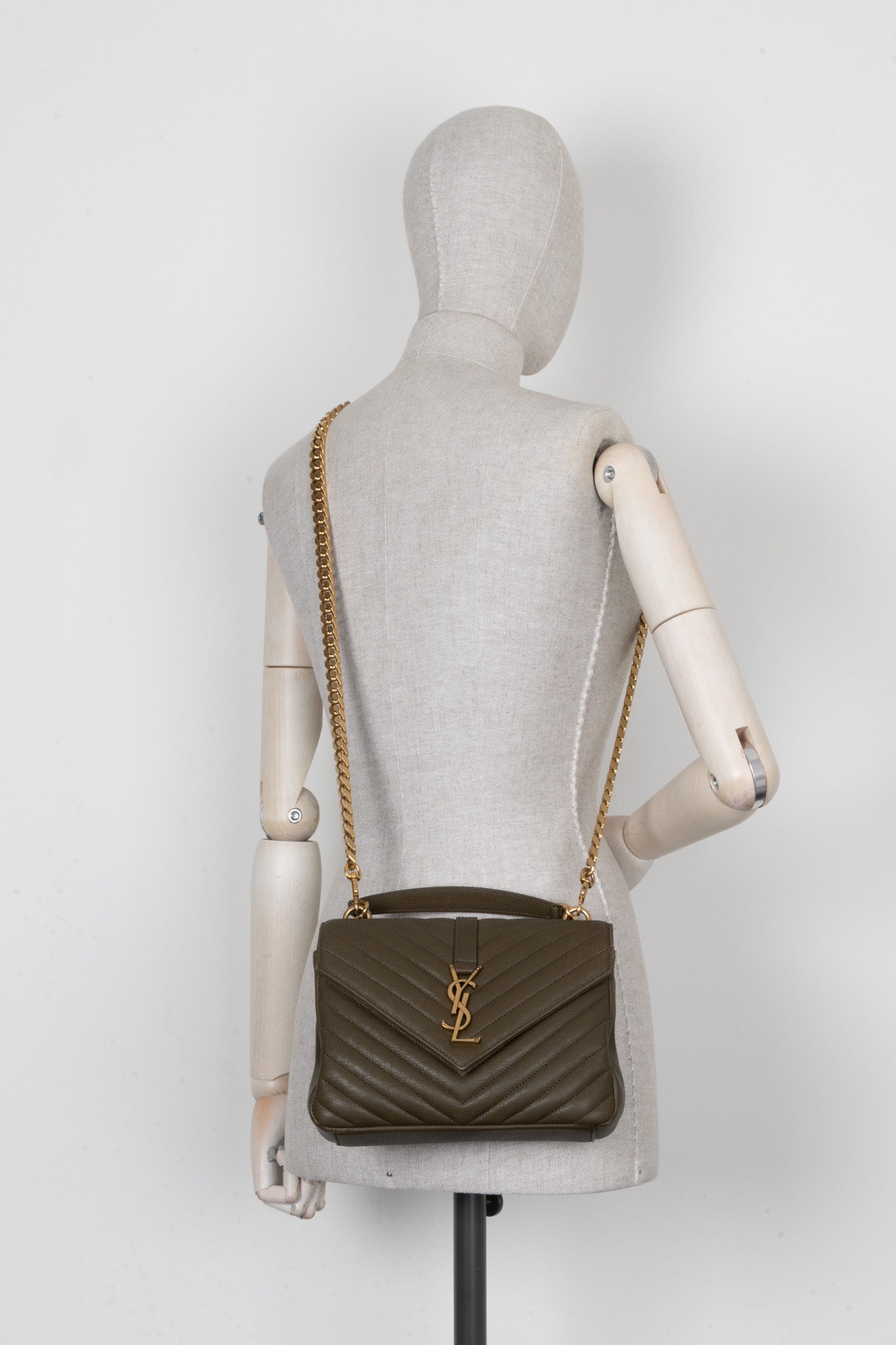 SAINT LAURENT College Bag Medium Green