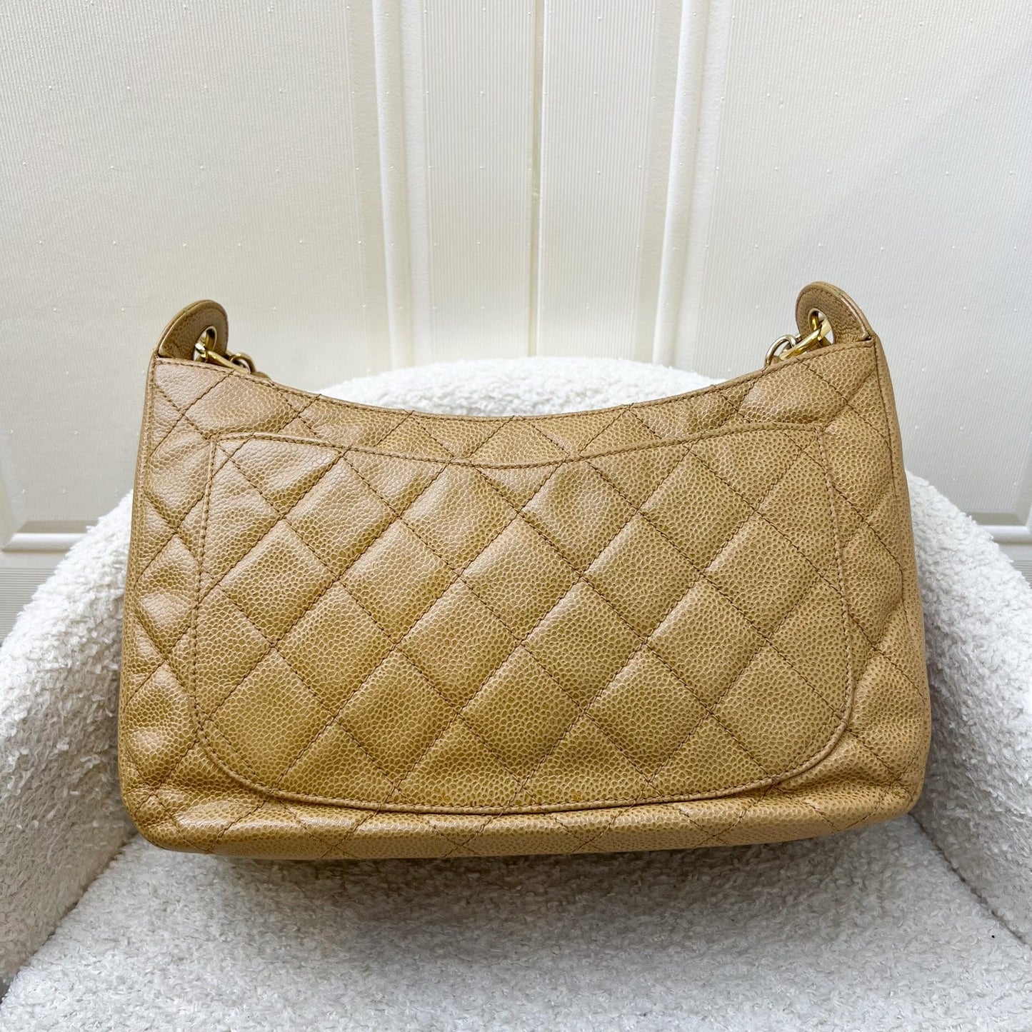 Chanel Half Moon Timeless Hobo in Dark Beige Caviar and GHW Shoulder Bag