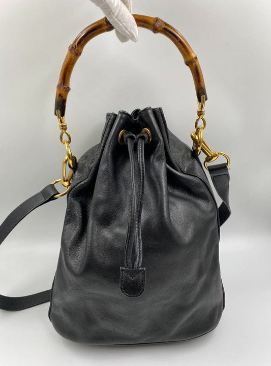 Gucci Bamboo Black Leather Crossbody Style 2