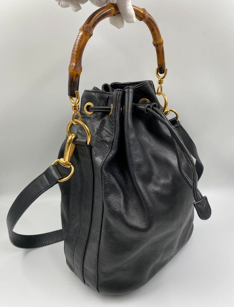 Gucci Bamboo Black Leather Crossbody Style 2